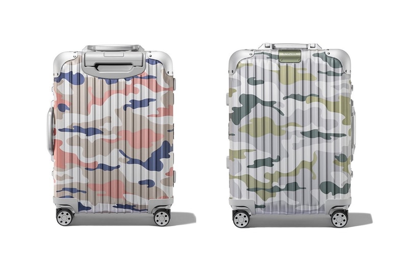 RIMOWA's Original Cabin Camouflage green pink suitcases travel accessories luggage