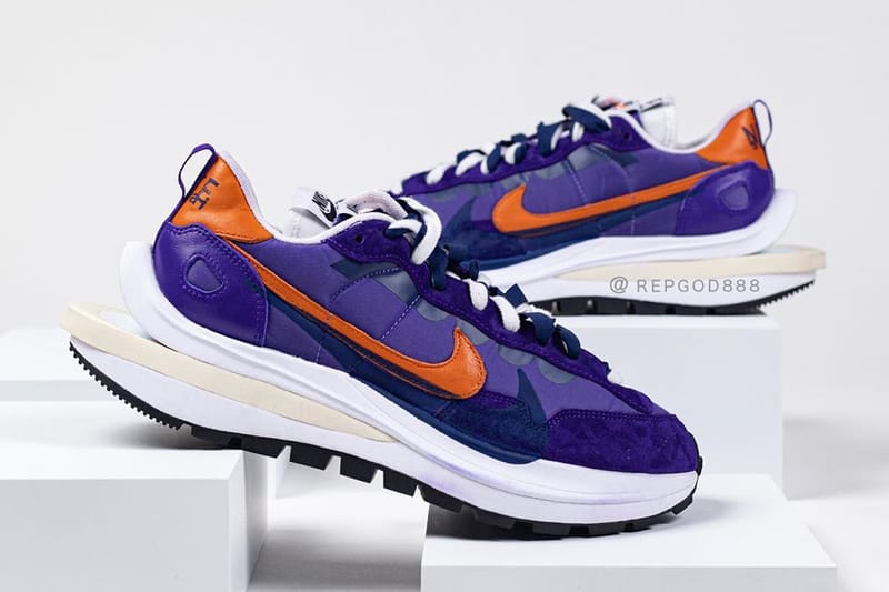 purple and orange sneakers