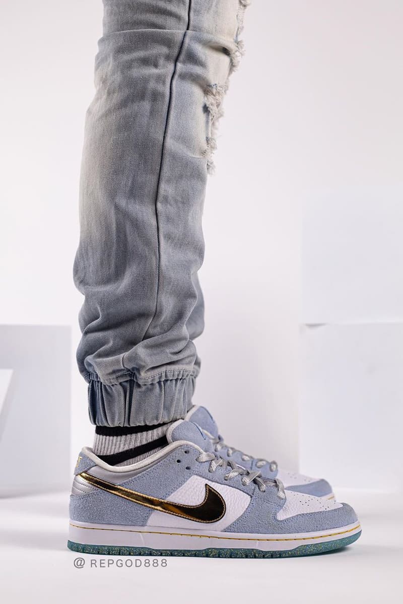 nike sb skateboarding dunk low sean cliver white gray gold blue official release date info photos price store list buying guide