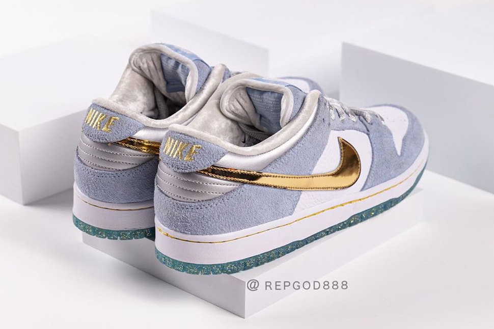 nike sb skateboarding dunk low sean cliver white gray gold blue official release date info photos price store list buying guide