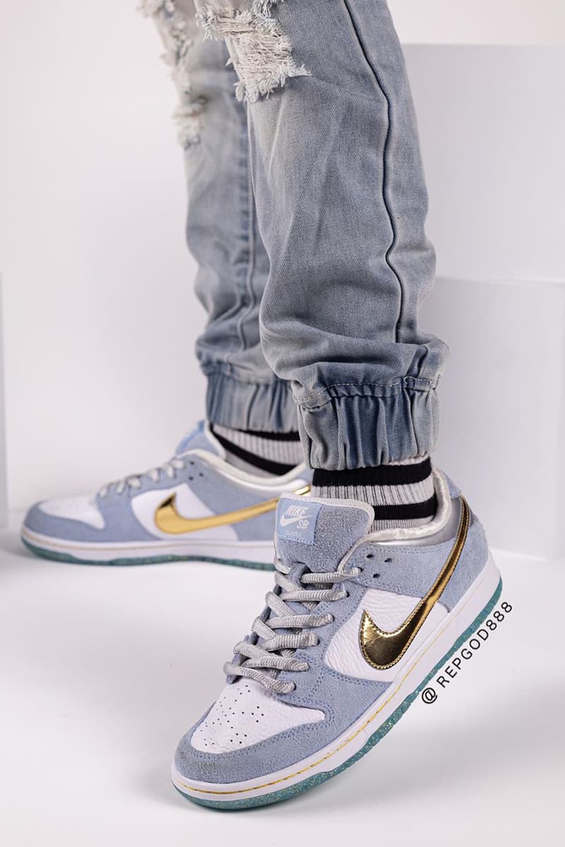 nike sb skateboarding dunk low sean cliver white gray gold blue official release date info photos price store list buying guide