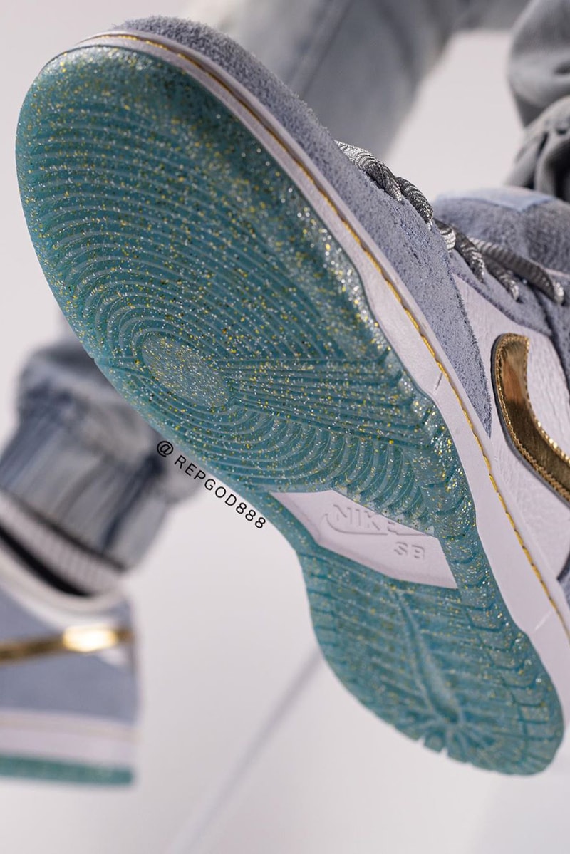 nike sb skateboarding dunk low sean cliver white gray gold blue official release date info photos price store list buying guide