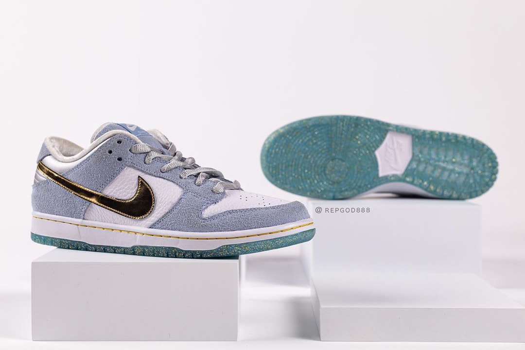 nike sb skateboarding dunk low sean cliver white gray gold blue official release date info photos price store list buying guide