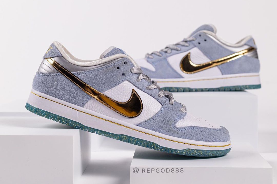nike sb skateboarding dunk low sean cliver white gray gold blue official release date info photos price store list buying guide