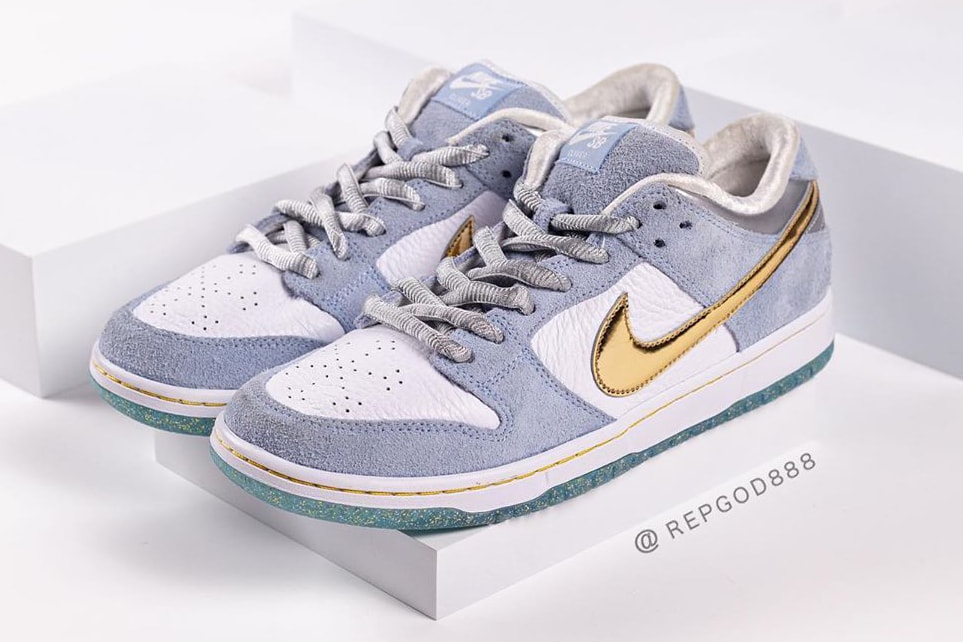 nike sb skateboarding dunk low sean cliver white gray gold blue official release date info photos price store list buying guide
