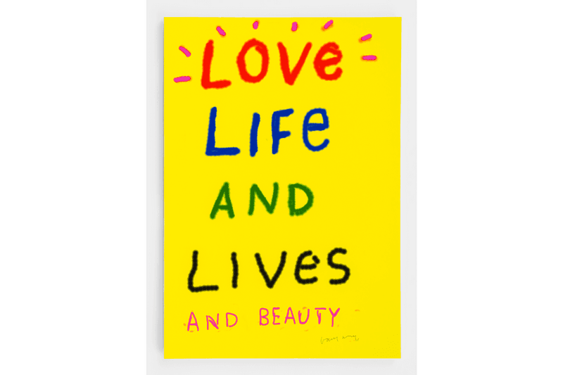 show me the signs auction exhibition billie eilish cardi b nathaniel mary quinn george condo rashid johnson bruno mars david hockney
