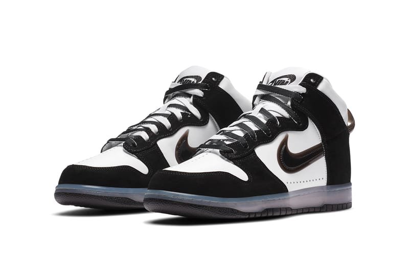 nike dunk high black white