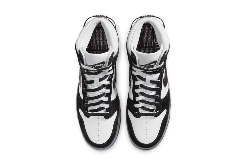 nike dunk high black and white