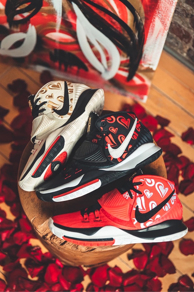 sneaker room nike basketball kyrie irving 6 mom collection white cream black red gold hearts official release date info photos price store list buying guide