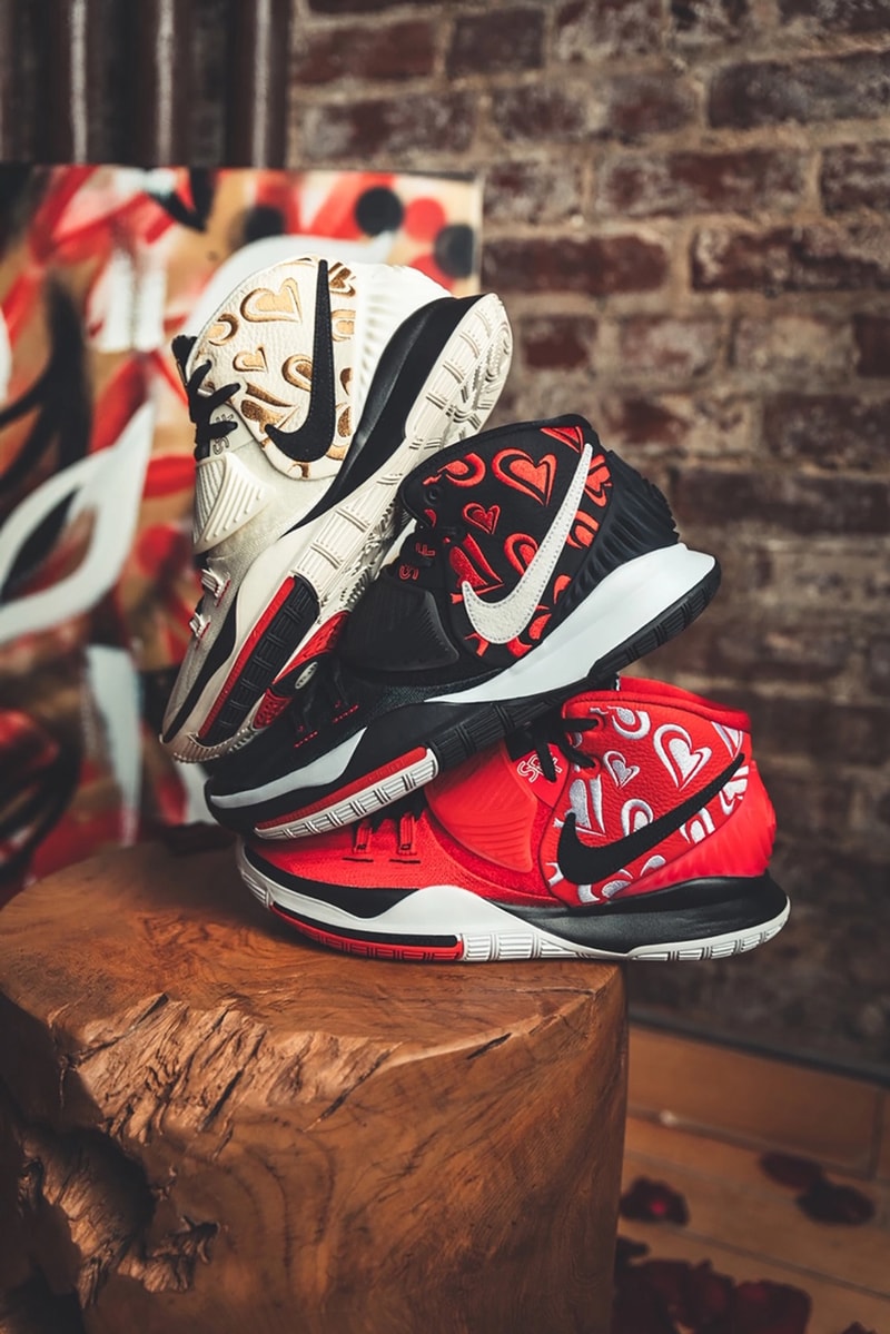 sneaker room nike basketball kyrie irving 6 mom collection white cream black red gold hearts official release date info photos price store list buying guide