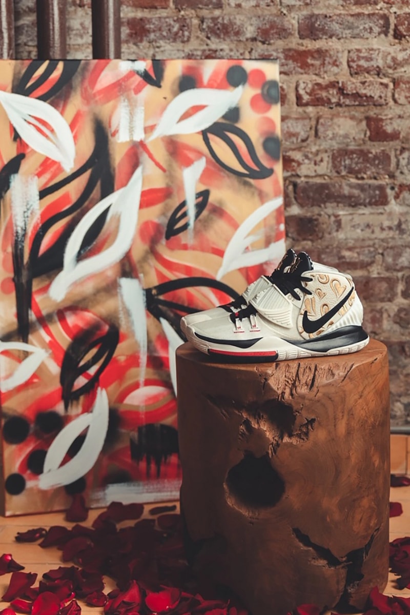 sneaker room nike basketball kyrie irving 6 mom collection white cream black red gold hearts official release date info photos price store list buying guide