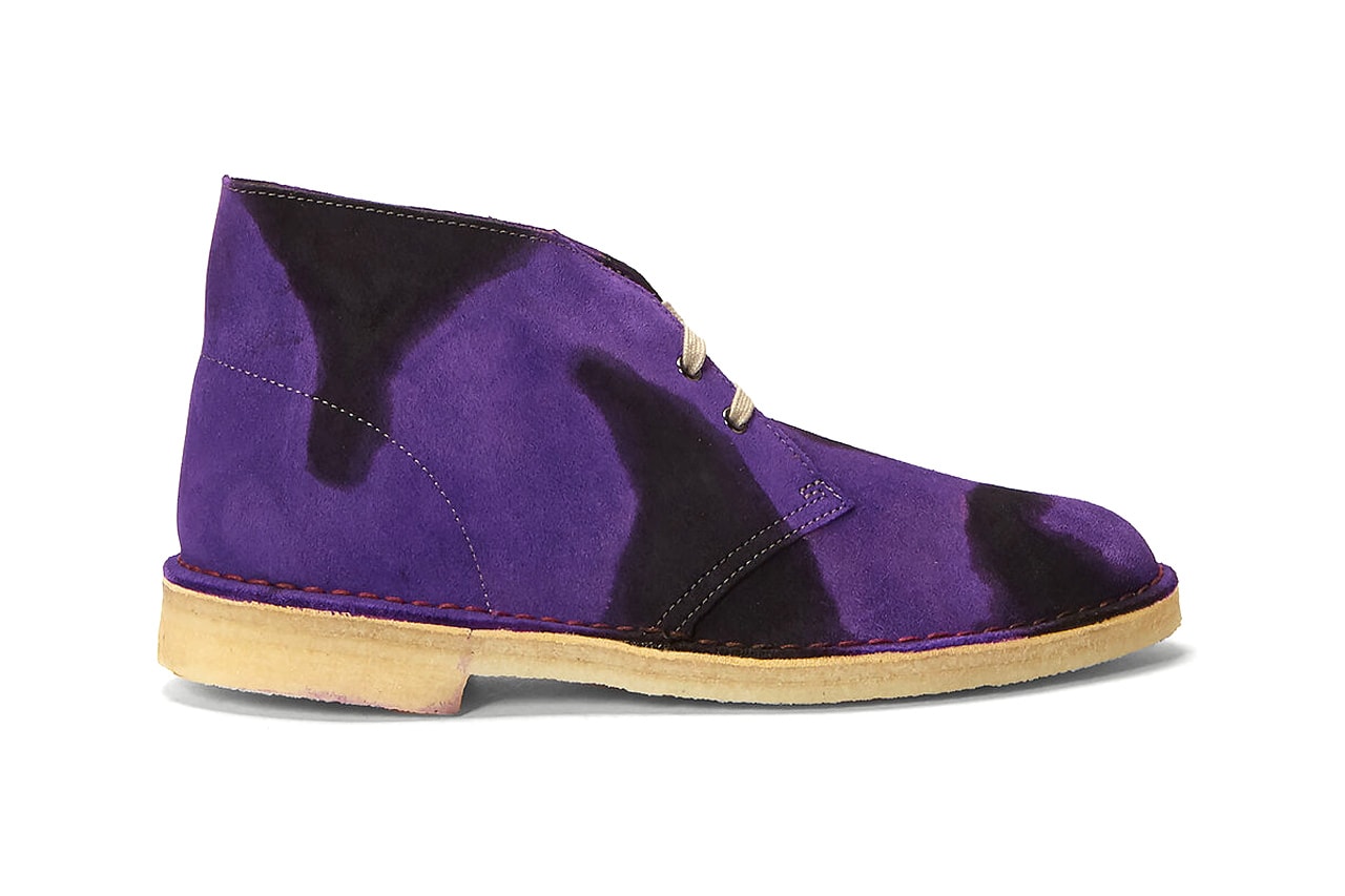 stain shade Clarks Originals desert boot ln-cc 10.10 project rework hand-dyed purple brown