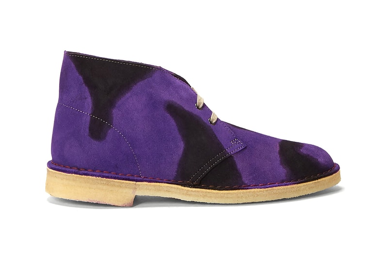 stain shade Clarks Originals desert boot ln-cc 10.10 project rework hand-dyed purple brown