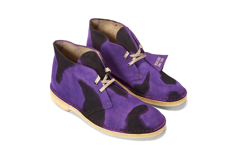 stain shade Clarks Originals desert boot ln-cc 10.10 project rework hand-dyed purple brown