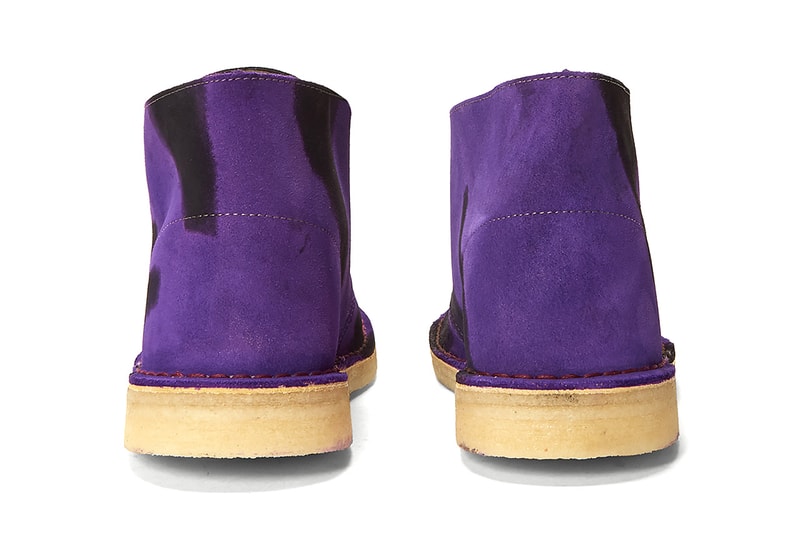 stain shade Clarks Originals desert boot ln-cc 10.10 project rework hand-dyed purple brown