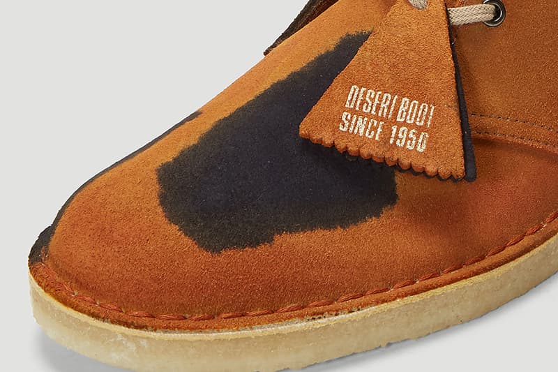 stain shade Clarks Originals desert boot ln-cc 10.10 project rework hand-dyed purple brown