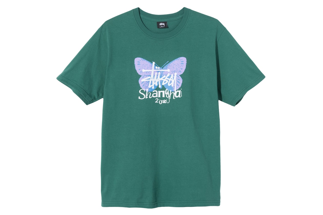 stussy shanghai chapter store exclusive apparel collection t shirt hoodie butterflies jade dice official release date info photos price store list buying guide