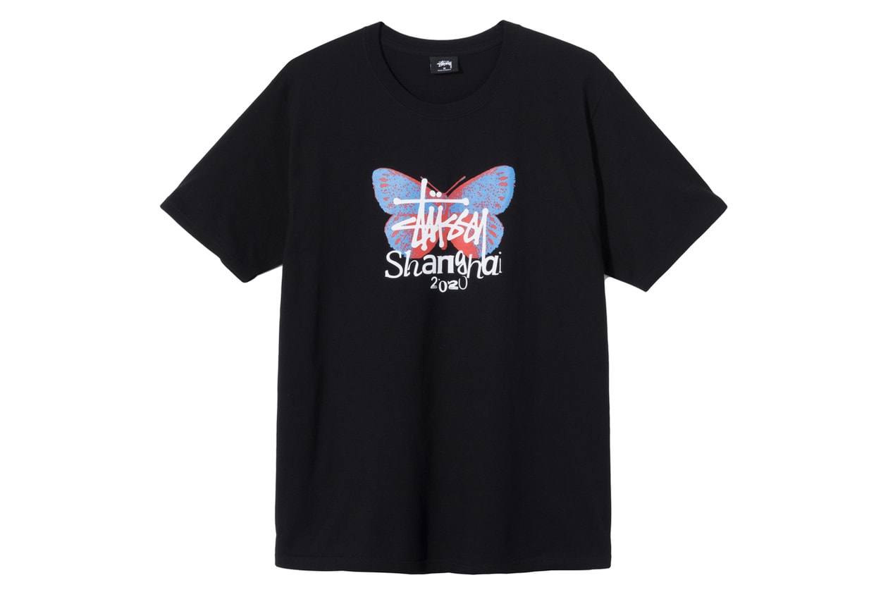 stussy shanghai chapter store exclusive apparel collection t shirt hoodie butterflies jade dice official release date info photos price store list buying guide