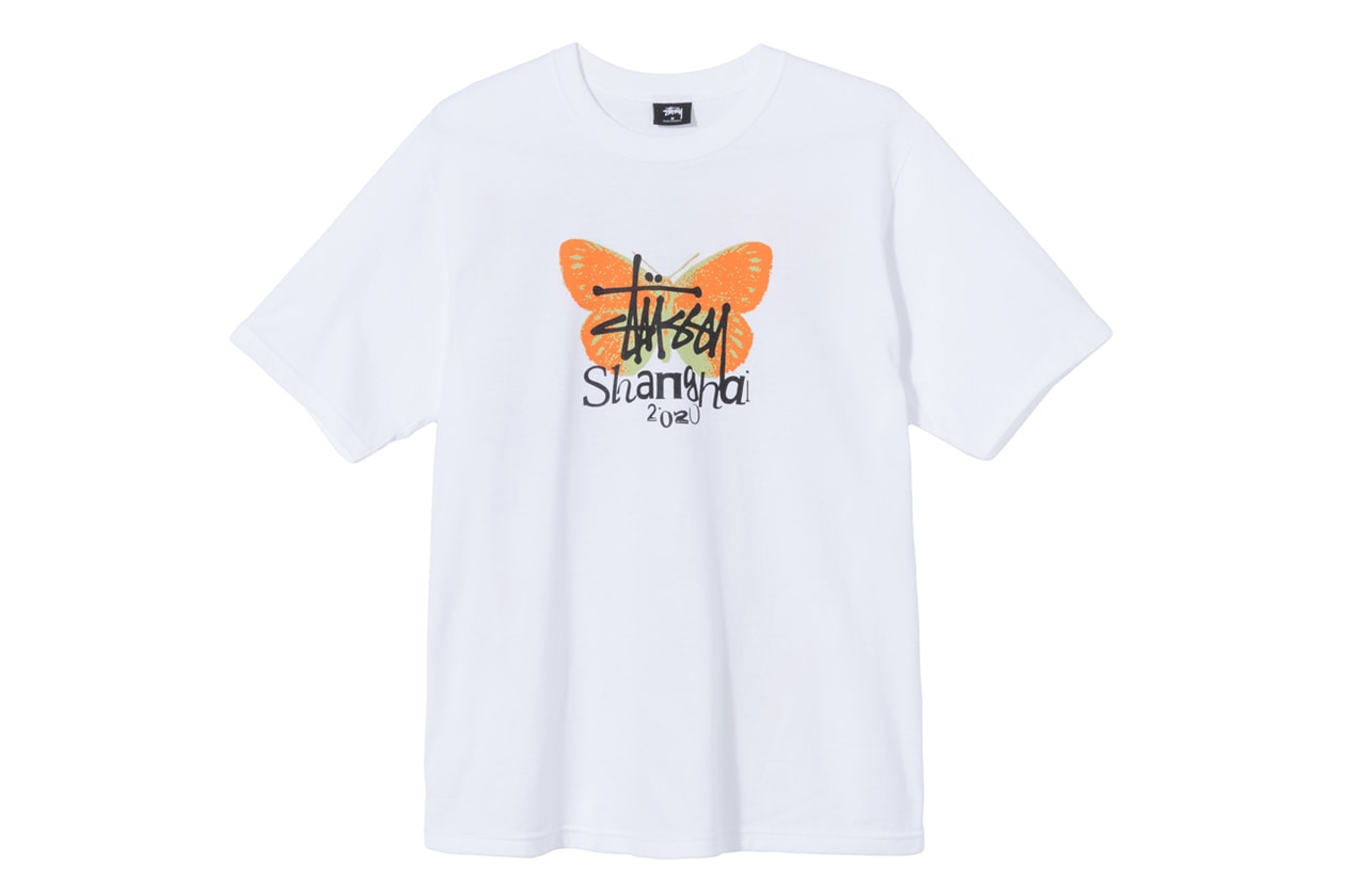 stussy shanghai chapter store exclusive apparel collection t shirt hoodie butterflies jade dice official release date info photos price store list buying guide