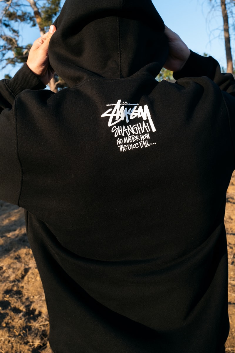 stussy shanghai chapter store exclusive apparel collection t shirt hoodie butterflies jade dice official release date info photos price store list buying guide