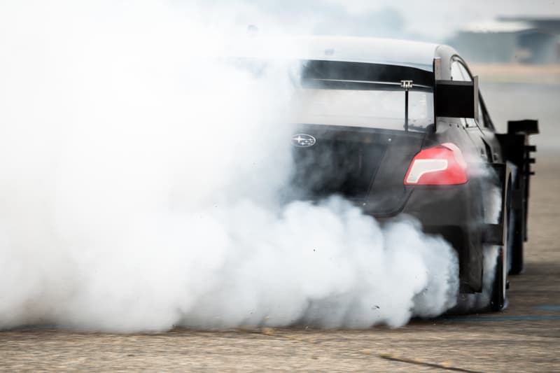 Travis Pastrana's Subaru WRX STI Gymkhana Hoonigan Racing Division Tuned Custom Power Output V4 Turbo WRC Rally Off Road Raw Carbon Fiber Drifting 4WD Japanese JDM Body Kit Widebody Aerodynamics