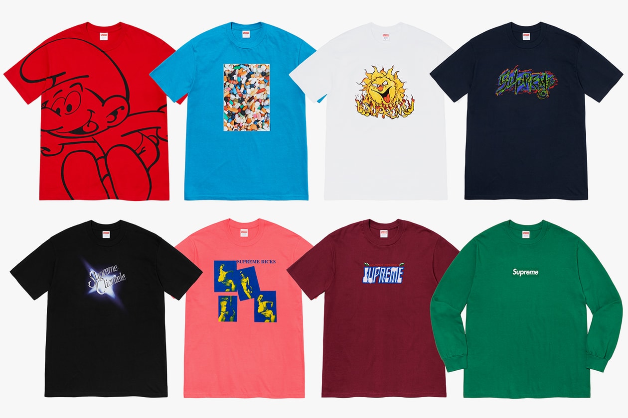 Supreme Fall 2020 Tees Box Logo Clientle Dicks Ultra Fresh Smurf Pill Sun Release Info Date Buy