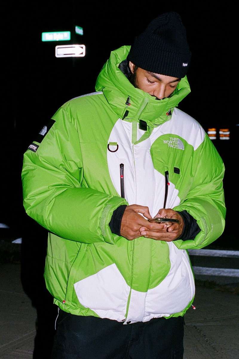 Supreme x The North Face Fall 2020 Collection Info Summit Series Himalayan Parka Mountain Jacket Hooded Fleece Jacket Expedition Backpack Shoulder Bag Dolomite 3S-20° Sleeping Bag Nuptse Mitts