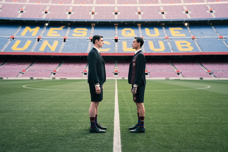 Thom Browne for FC Barcelona Barca Foundation Capsule collaboration collection release date info buy football blazer scarf football charity