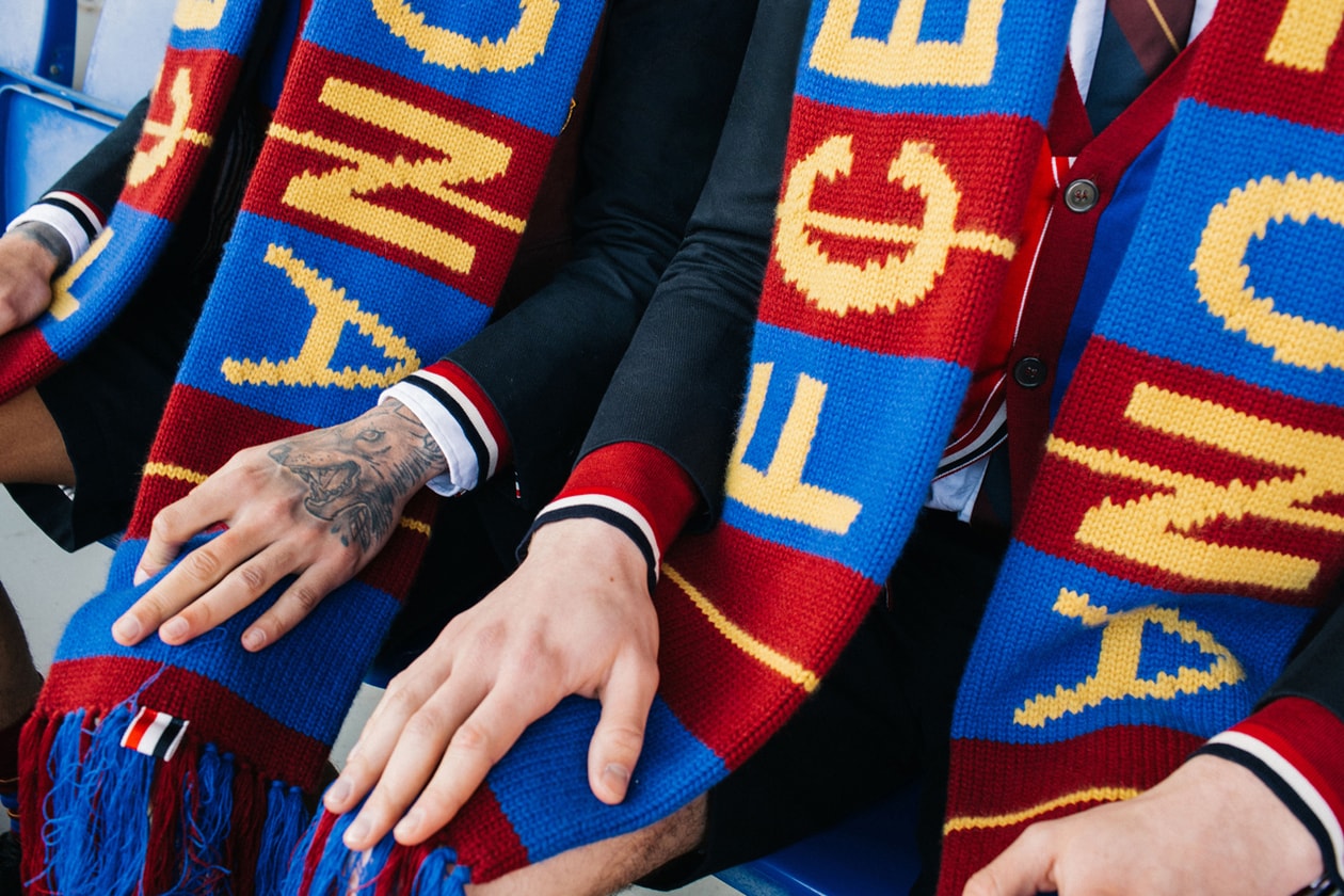 Thom Browne for FC Barcelona Barca Foundation Capsule collaboration collection release date info buy football blazer scarf football charity