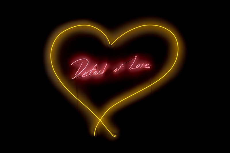 tracey emin artwork detail of love neon paper canvas paint xavier hufkens opening details brussels belgium information