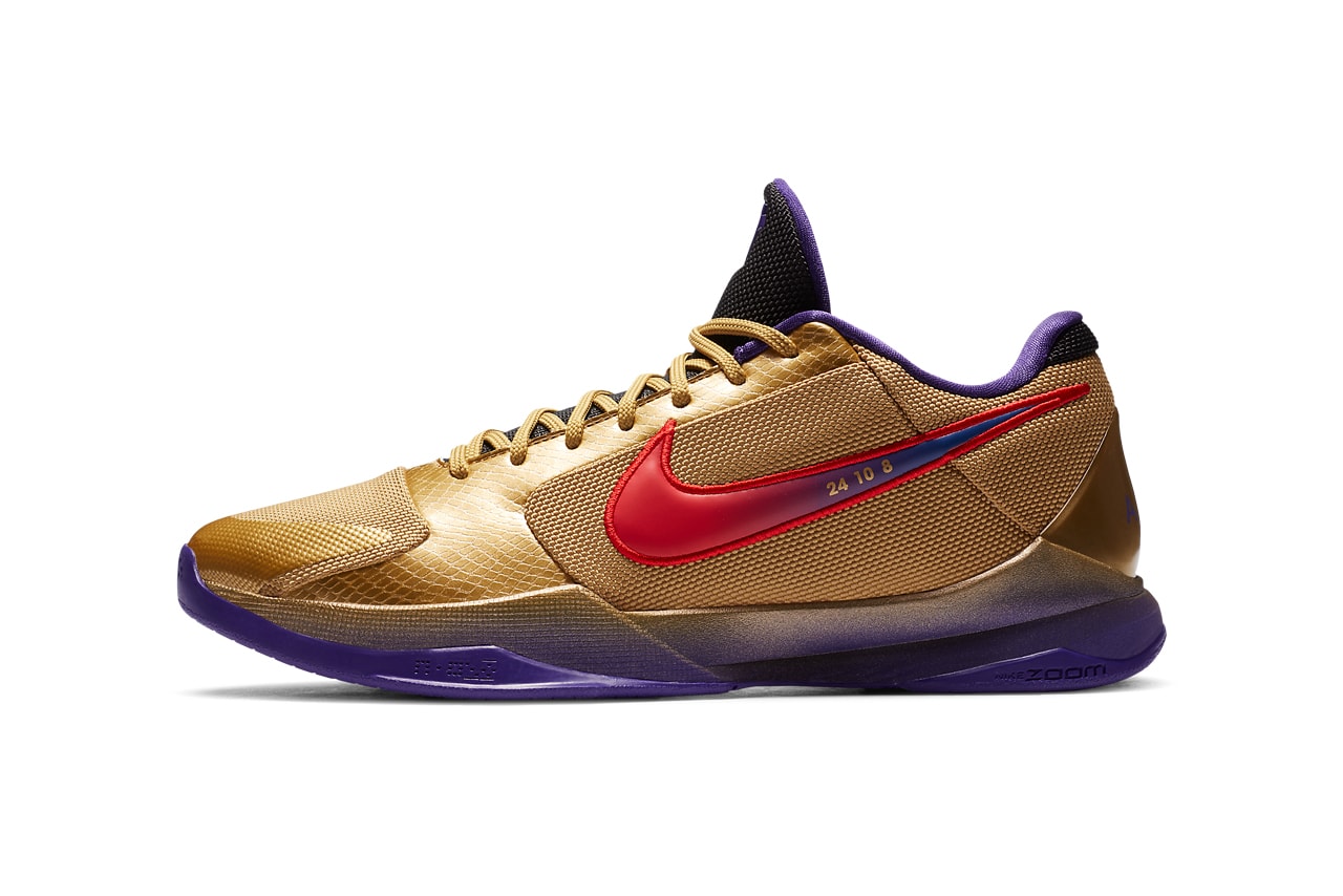 undefeated nike basketball kobe bryant 5 protro hall of fame metallic gold field purple multi color red DA6809 700 official release date info photos price store list buying guide