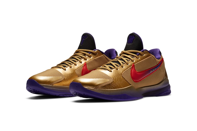 undefeated nike basketball kobe bryant 5 protro hall of fame metallic gold field purple multi color red DA6809 700 official release date info photos price store list buying guide