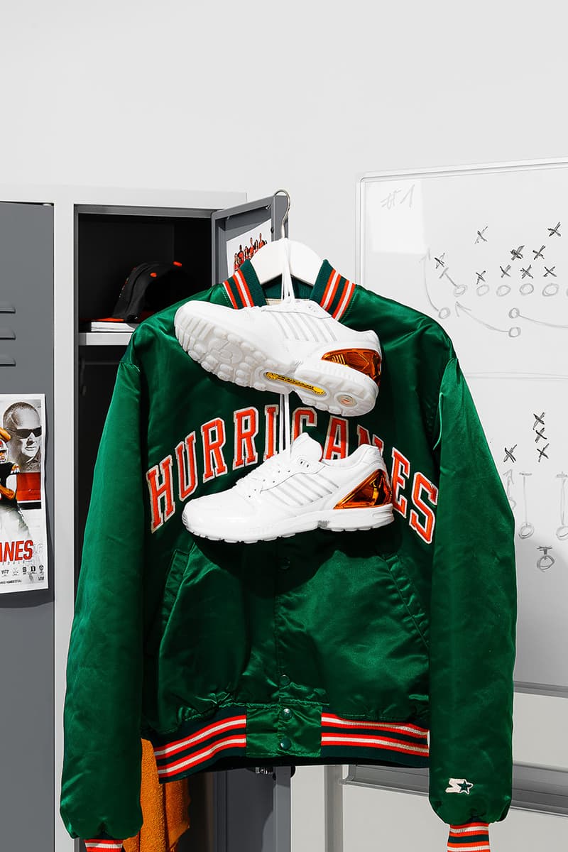 University of Miami x adidas Originals ZX 5000 "A-ZX" Series Release Information Drop Date Closer First Look Three Stripes Torsion Limited Edition Hurricanes