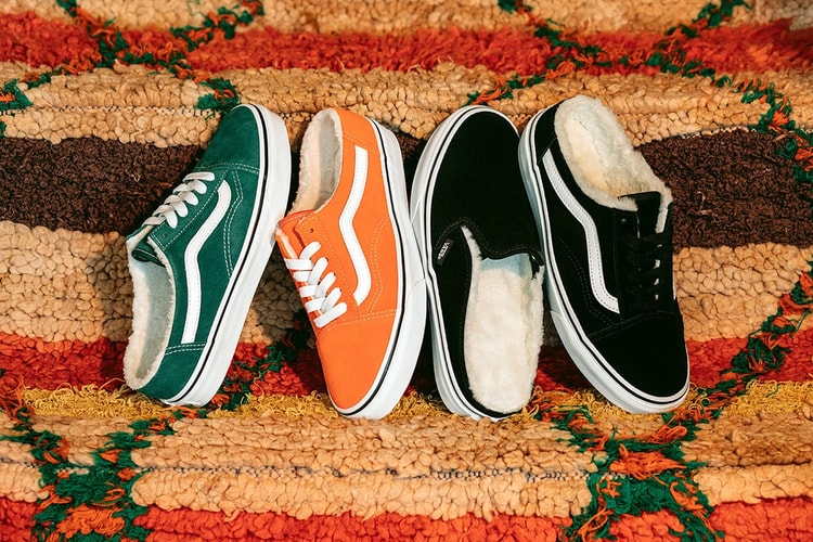 Vans' Old Skool and Slip-On Sherpa Fleece Mule Collection Is Cozy Goals