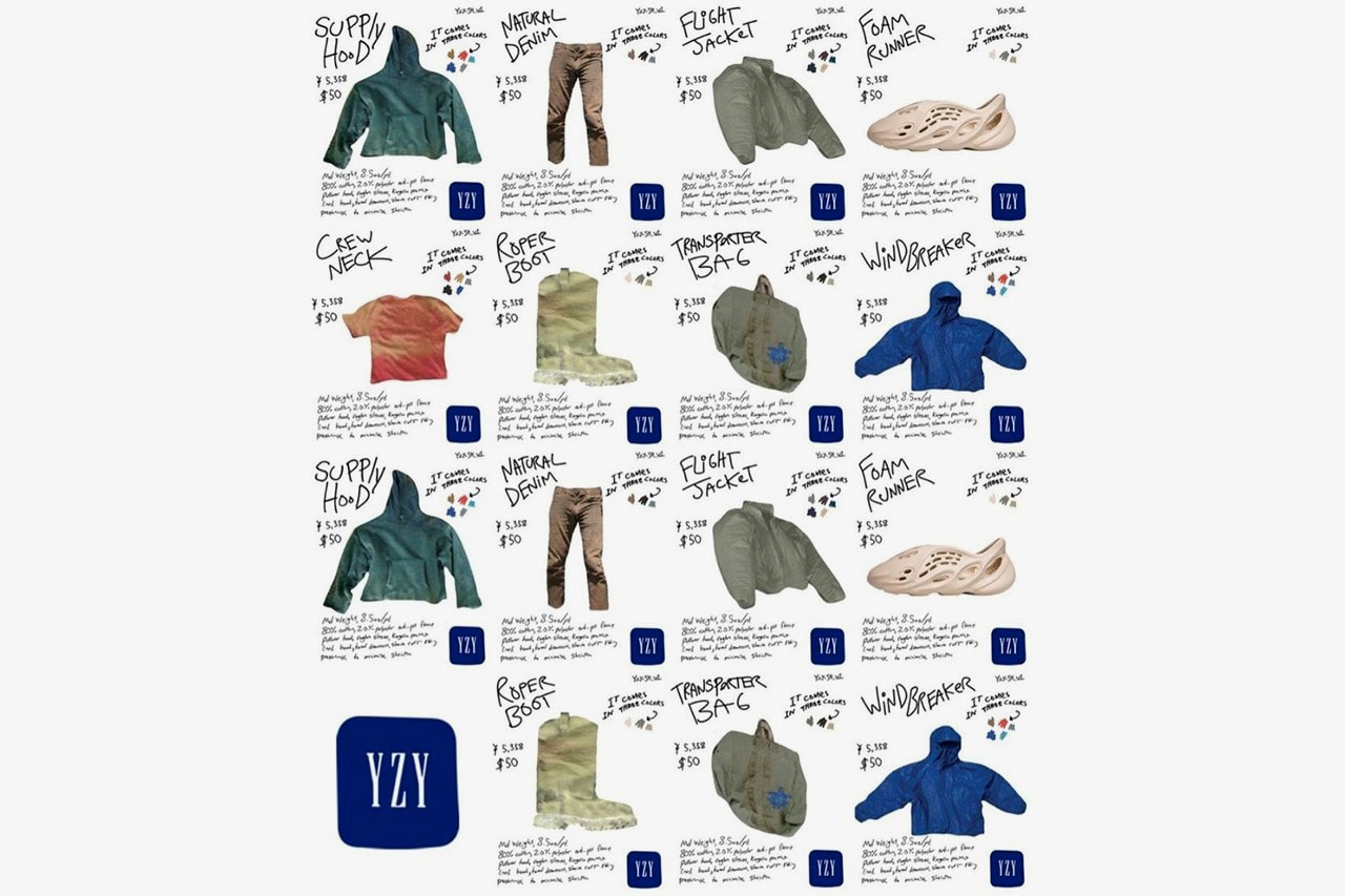 YEEZY Gap Catalog Items Run Through Release Info Price Kanye West When hoodie Jacket Bag Shirt T Windbreaker Denim release date clothing apparel drop list