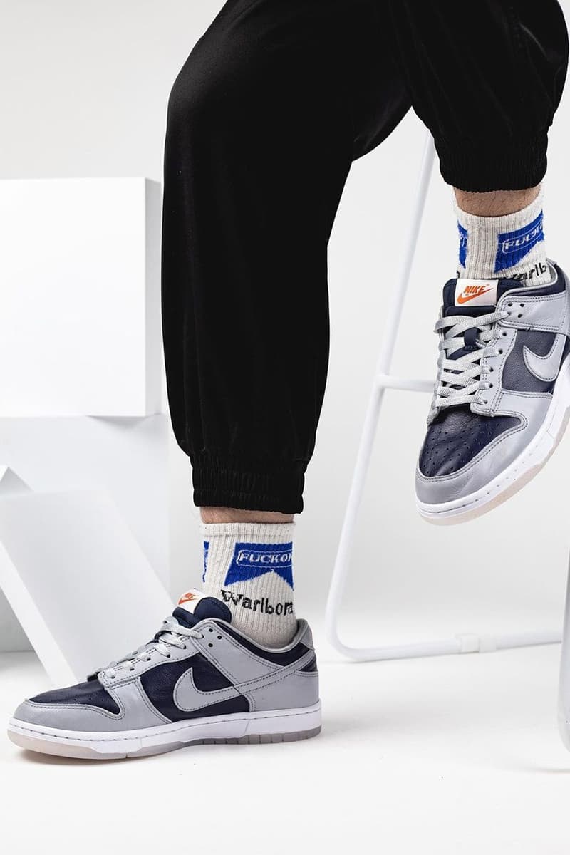 2021 Nike Dunk Low "University Red" Off-White™ Gray Navy Swoosh New Colorways Release Information First Look Drop Date Cop RepGod888 Samples SB Skateboarding Basketball Sneakers Shoe Trainer Footwear