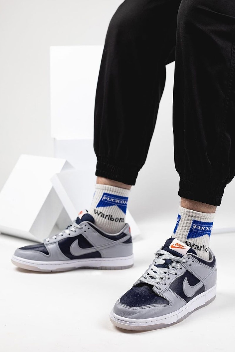 2021 Nike Dunk Low "University Red" Off-White™ Gray Navy Swoosh New Colorways Release Information First Look Drop Date Cop RepGod888 Samples SB Skateboarding Basketball Sneakers Shoe Trainer Footwear