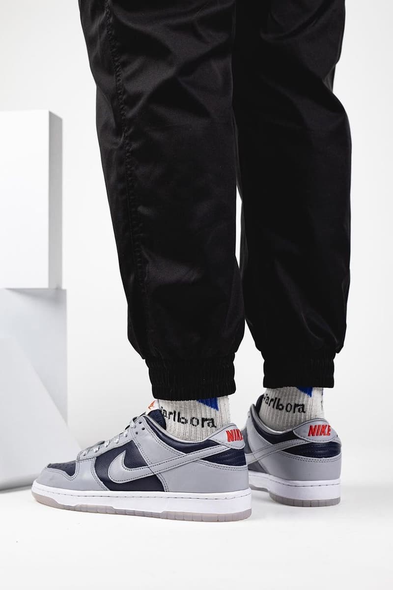 2021 Nike Dunk Low "University Red" Off-White™ Gray Navy Swoosh New Colorways Release Information First Look Drop Date Cop RepGod888 Samples SB Skateboarding Basketball Sneakers Shoe Trainer Footwear