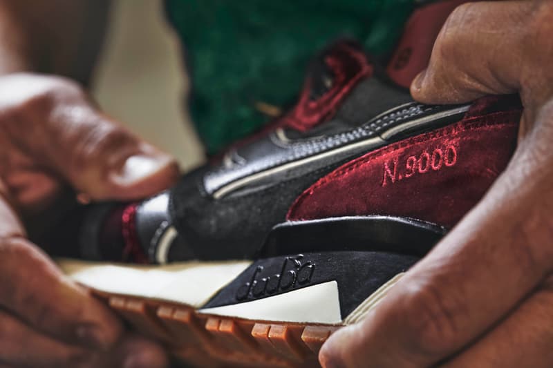 24 Kilates x Sabotage x Diadora N.9000 "In Vino Veritas" 30th Anniversary Special Limited Edition Collaborative Sneaker Drop Pair Release Information 800 Shoes Footwear Trainer Spanish Red Wine Velvet Velour Vineyard Camouflage Mark Ong