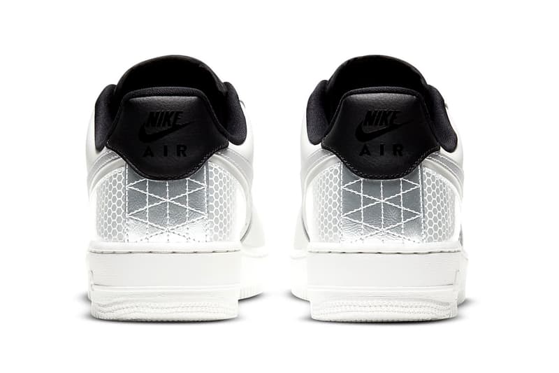 3M x Nike Air Force 1 '07 LV8 "Summit White/Black/Summit White" CT2299-100 "Black/Metallic Silver" CT2299-001 AF1 Swoosh Light Up Shiny Reflective Limited Edition Collaboration Drop Date Release Information Closer First Look Sportswear B-Ball