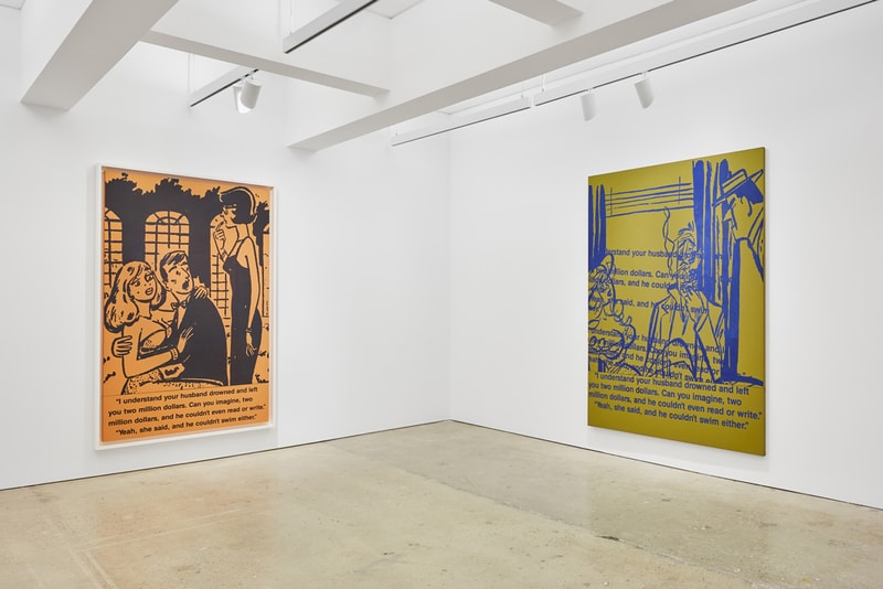 "Richard Prince: Cartoon Jokes" at Nahmad Contemporary exhibition blue ripples history early painting appropriation