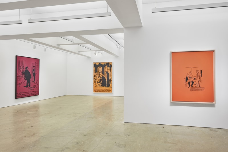 "Richard Prince: Cartoon Jokes" at Nahmad Contemporary exhibition blue ripples history early painting appropriation