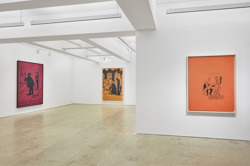 "Richard Prince: Cartoon Jokes" at Nahmad Contemporary exhibition blue ripples history early painting appropriation