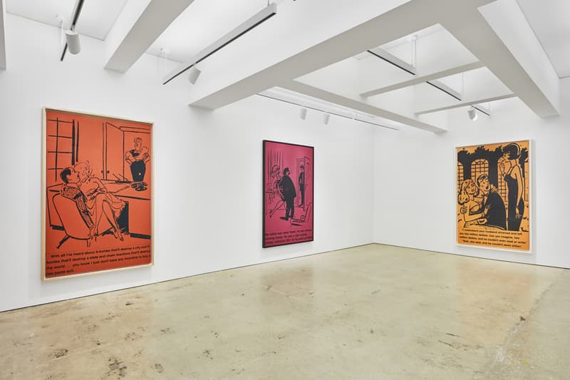 "Richard Prince: Cartoon Jokes" at Nahmad Contemporary exhibition blue ripples history early painting appropriation
