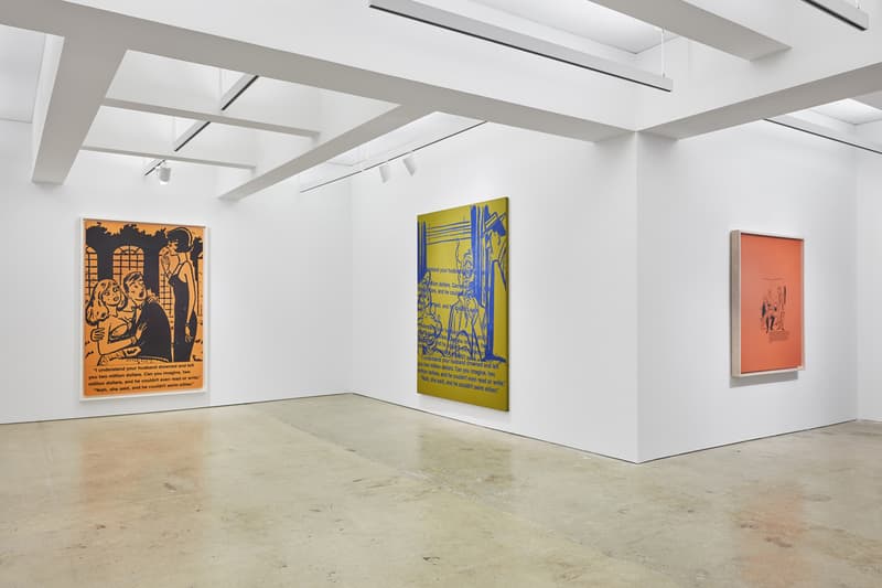 "Richard Prince: Cartoon Jokes" at Nahmad Contemporary exhibition blue ripples history early painting appropriation