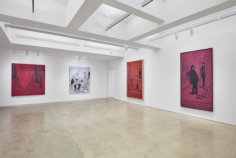 "Richard Prince: Cartoon Jokes" at Nahmad Contemporary exhibition blue ripples history early painting appropriation