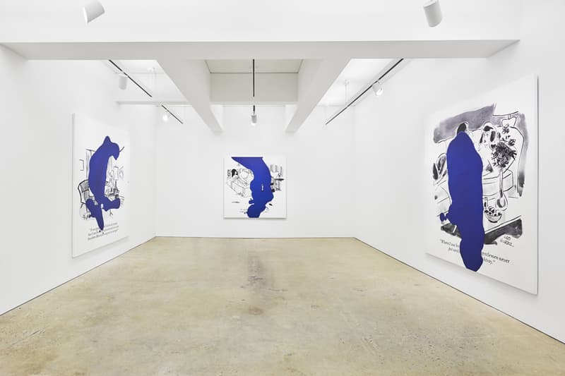 "Richard Prince: Cartoon Jokes" at Nahmad Contemporary exhibition blue ripples history early painting appropriation