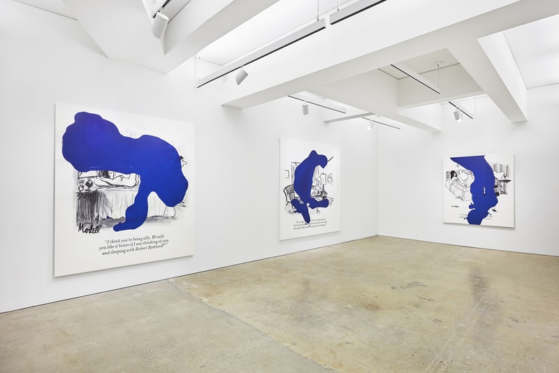 "Richard Prince: Cartoon Jokes" at Nahmad Contemporary exhibition blue ripples history early painting appropriation