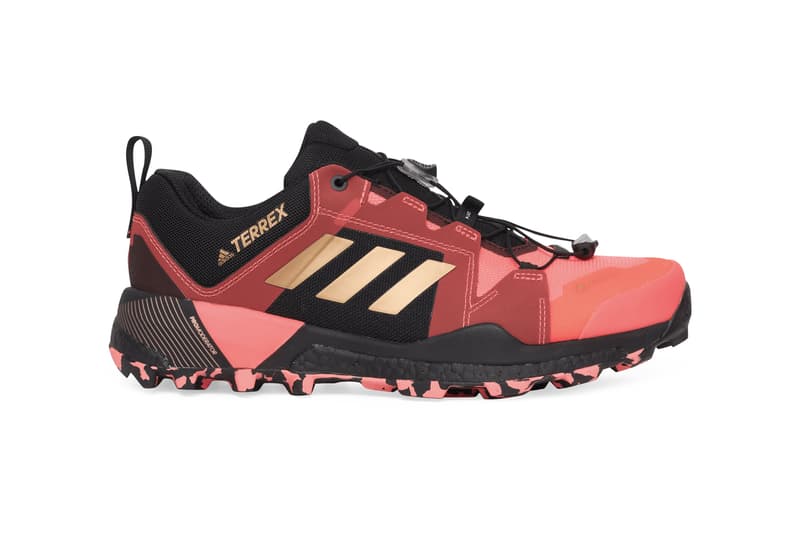 adidas TERREX Skychaser GTX GORE-TEX FX0135 Signal Pink / Copper Metallic / Core Black Speed Lacing Construction Boost Cushioning Continental™ Rubber Sole PROModerator