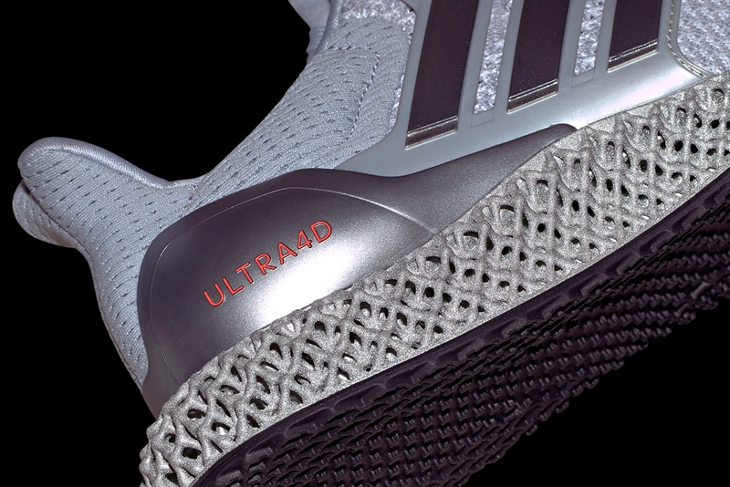 adidas Ultra4D Halo Silver / Silver Metallic / Solar Red Release Information Drop Date Closer First Look Sneaker Light Oxygen Resin Technology Printed Sole Unit BOOST OG Shoe Trainer Footwear FX7753